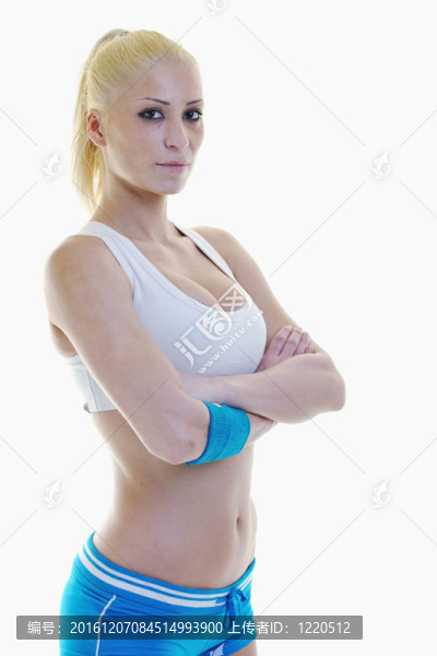 健身和鍛煉與金發(fā)女人