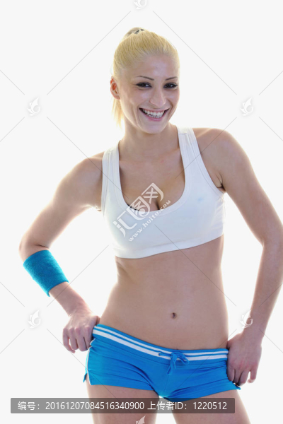 健身和鍛煉與金發(fā)女人