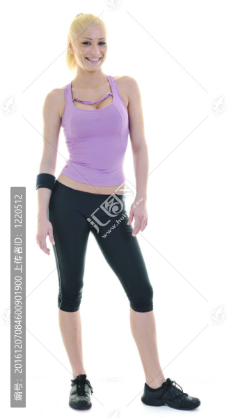 健身和鍛煉與金發(fā)女人