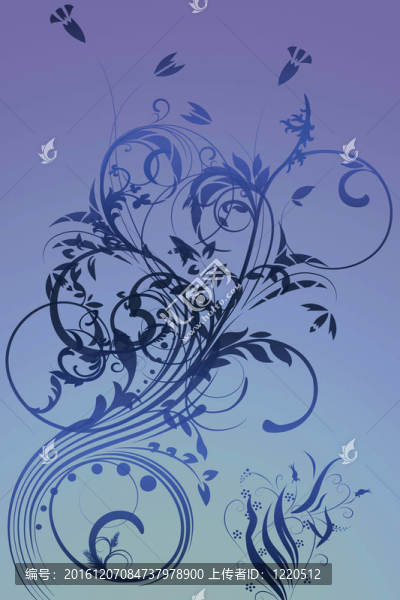 美麗的插圖花卉背景設(shè)計(jì)與梯度