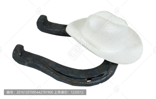 金屬馬蹄白色牛仔帽