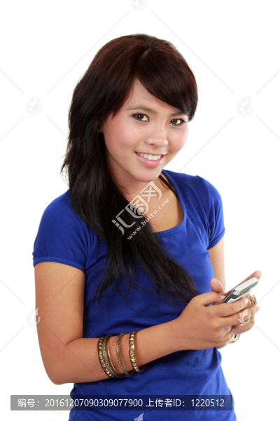 手機(jī)上的亞洲女性文本