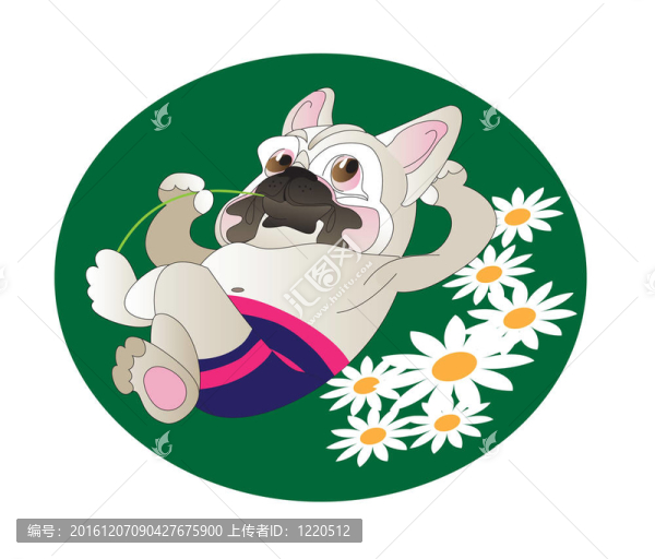 法國斗牛犬的滑稽畫