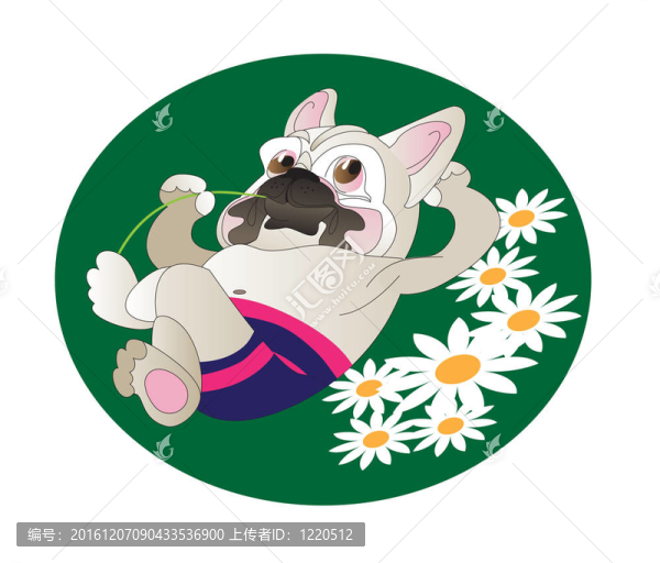 法國(guó)斗牛犬的滑稽畫