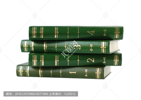 堆綠色的書