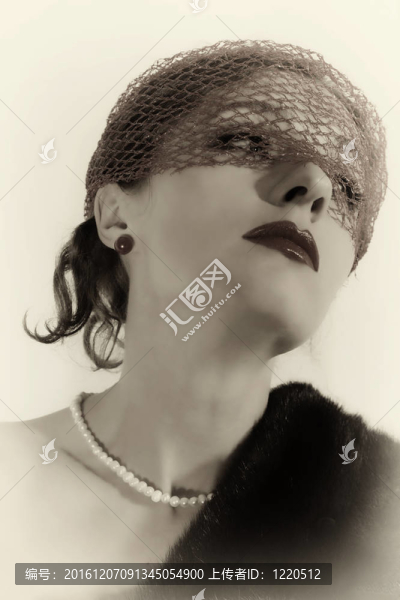 年輕美女的復古肖像