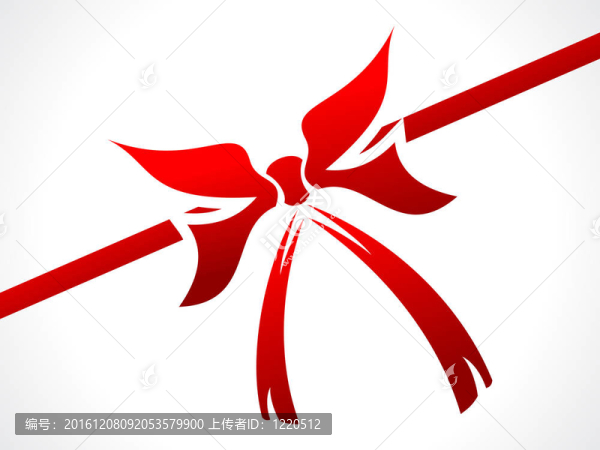 紅色閃亮絲帶插畫