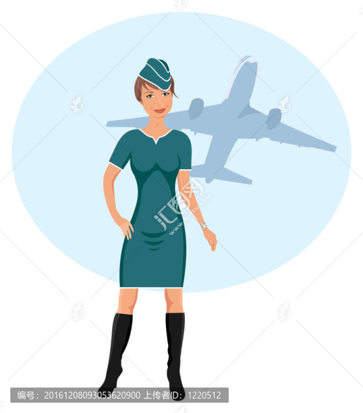 美麗的空姐在機場