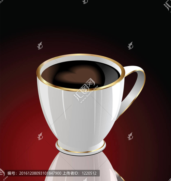 愛心咖啡杯插圖