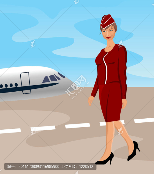 美麗的空姐在機(jī)場