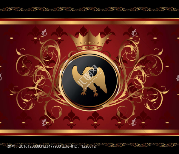 金色背景的鷹