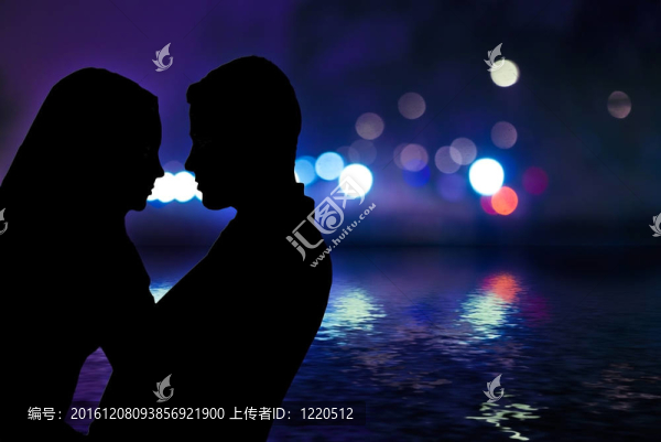 浪漫的情侶插畫