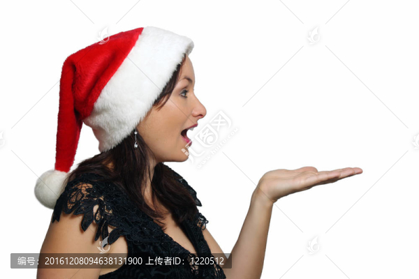 美麗的黑發(fā)與Santa,Hat（2）