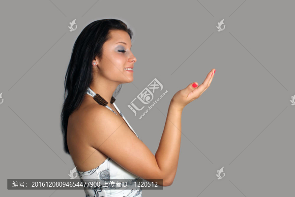美麗的黑色的輪廓與Hand,Raised