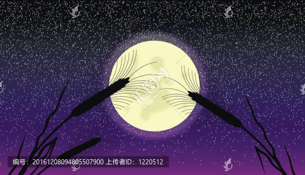 在月夜的麥穗