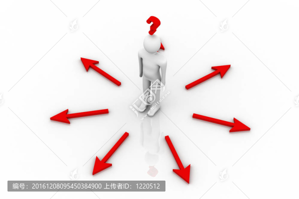 3D人物與問號