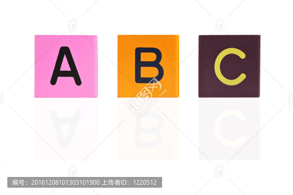 木字母塊ABC反射