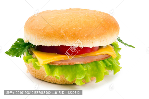 一個火腿三明治；辣椒和奶酪