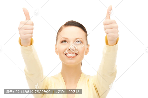 豎起大拇指