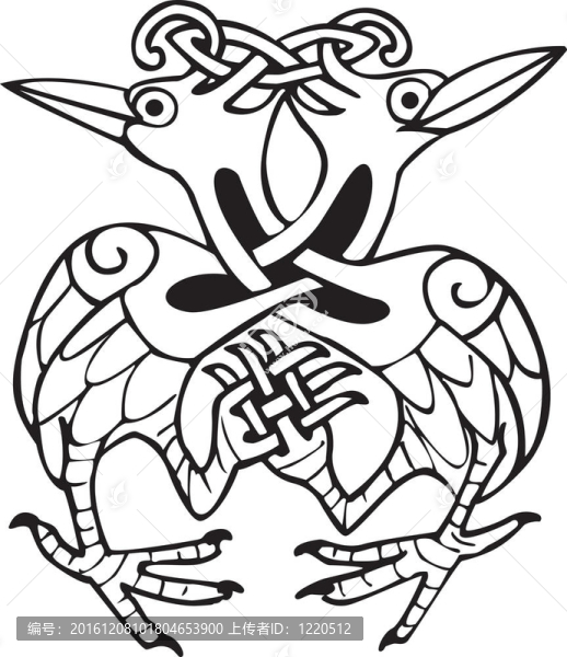 凱爾特設(shè)計(jì)與打結(jié)線兩鴿鳥
