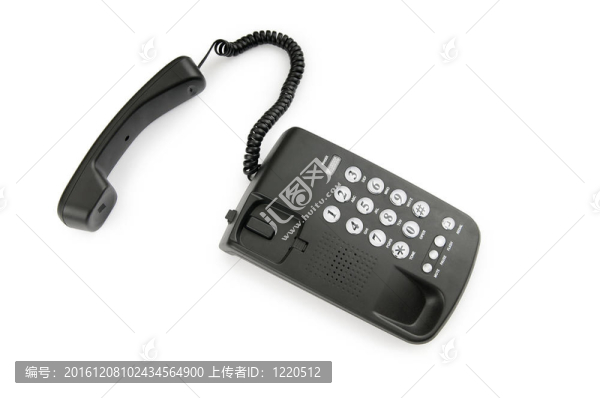 黑白背景隔離的黑色電話