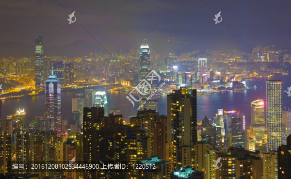 香港的夜晚；從太平山頂觀