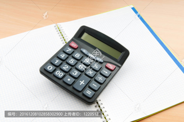 商業(yè)概念與記事本和計算器