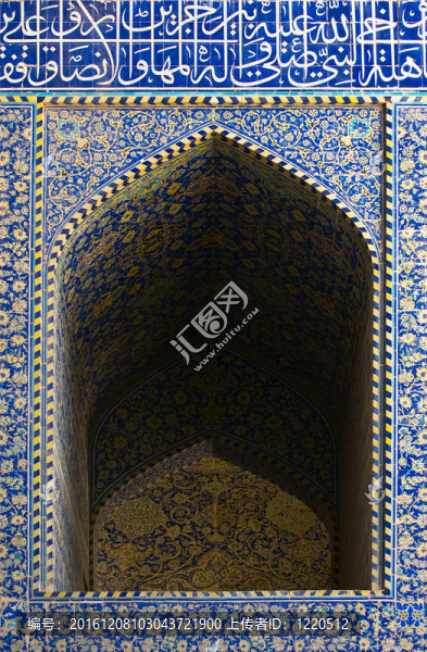平鋪背景；伊斯法罕清真寺東方飾品；伊朗