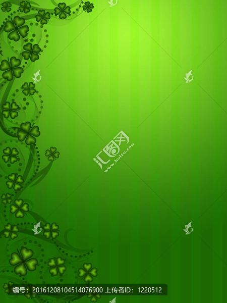 幸運草四片葉子的三葉草垂直背景