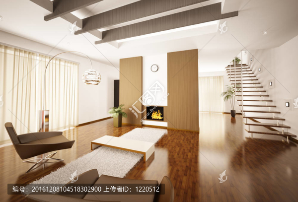 現(xiàn)代公寓室內三維渲染