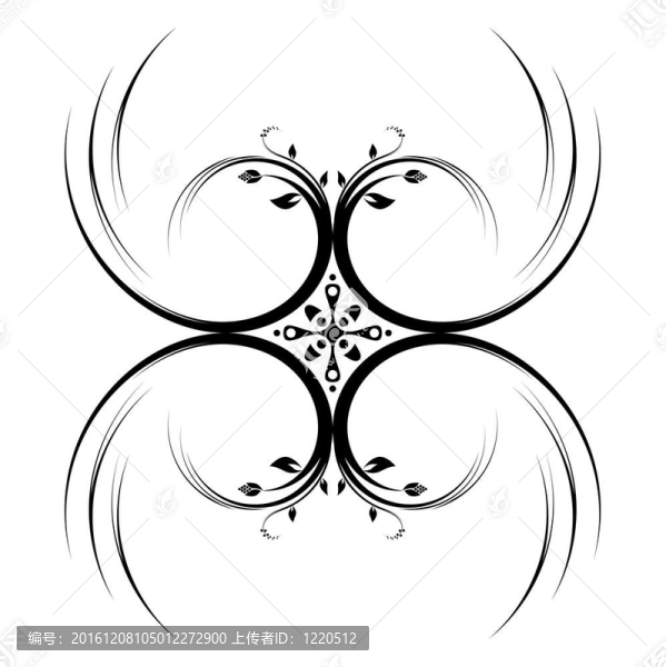 四翼花卉插畫