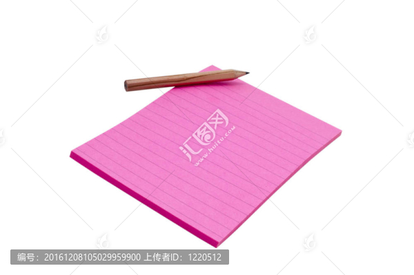 紫色紙和鉛筆