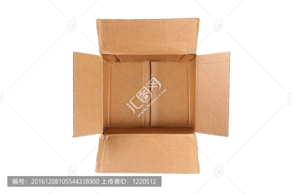 白色背景下的空紙箱