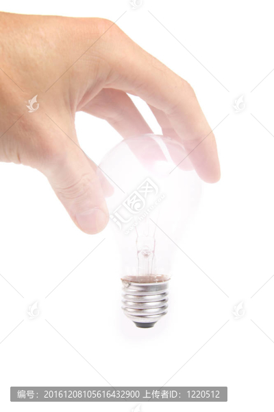 手中發(fā)光的燈泡