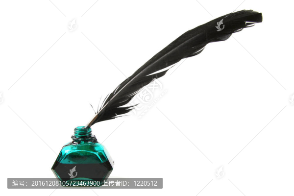 一瓶墨水和鵝毛筆