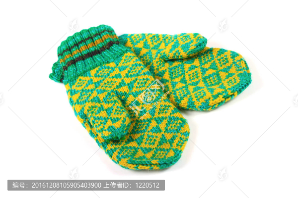 綠色針織手套