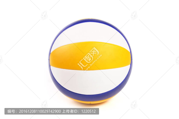 白色背景上的沙灘排球