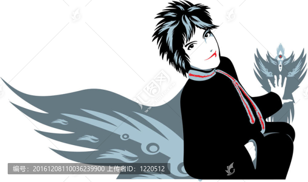 美麗的女孩與翅膀孤立的白色