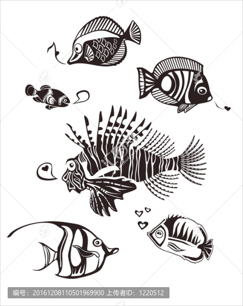 單色熱帶捕魚(yú)