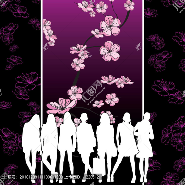 年輕女性和開花帶
