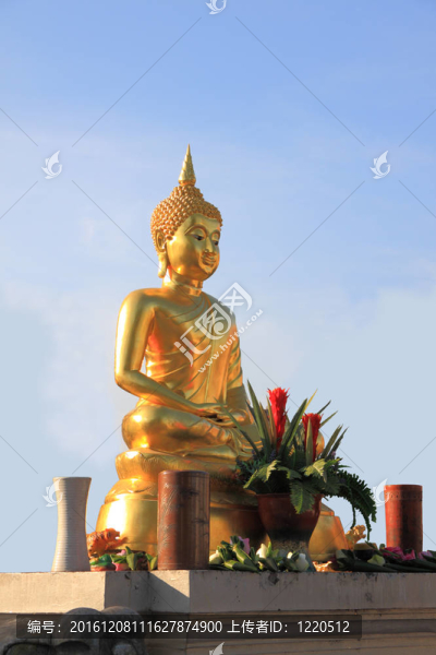 Golden,Buddha神殿雕像