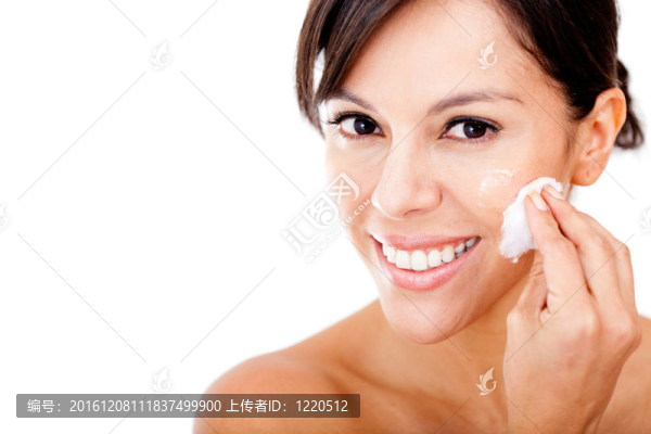 女人排除化妝