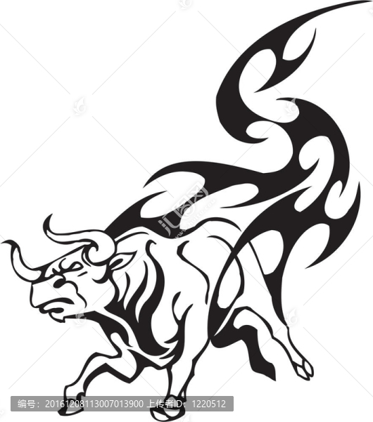 部落風(fēng)格的公牛-圖像。