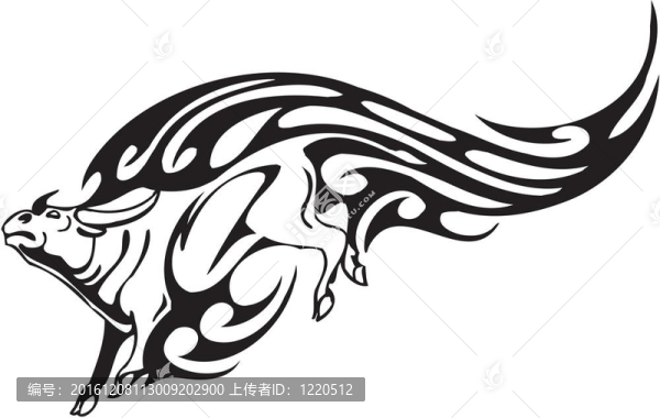部落風(fēng)格的公牛-圖像。