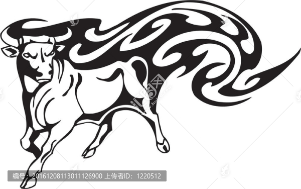 部落風格的公牛-圖像。