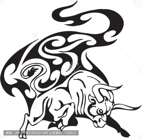 部落風(fēng)格的公牛-圖像。