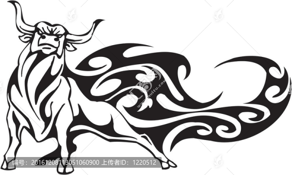 部落風(fēng)格的公牛-圖像。