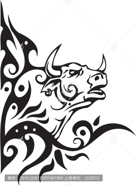 部落風(fēng)格的公牛-圖像。