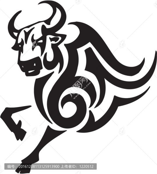 部落風(fēng)格的公牛-圖像。