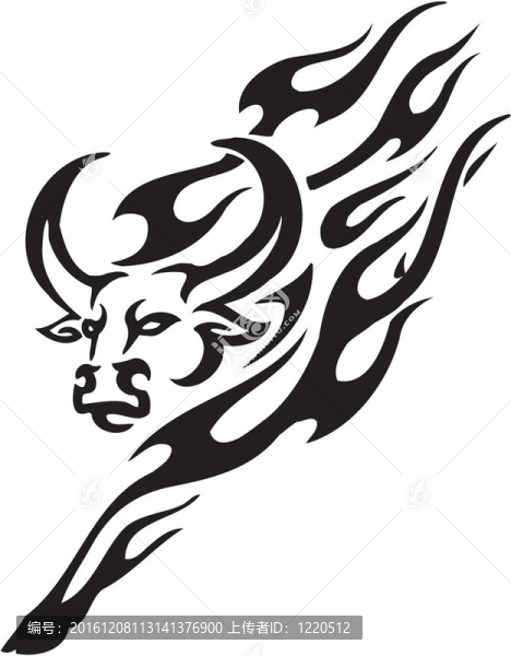 部落風(fēng)格的公牛-圖像。
